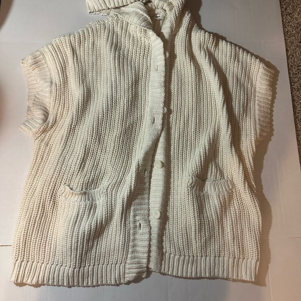 Aerie Cream Button-Up Cardigan